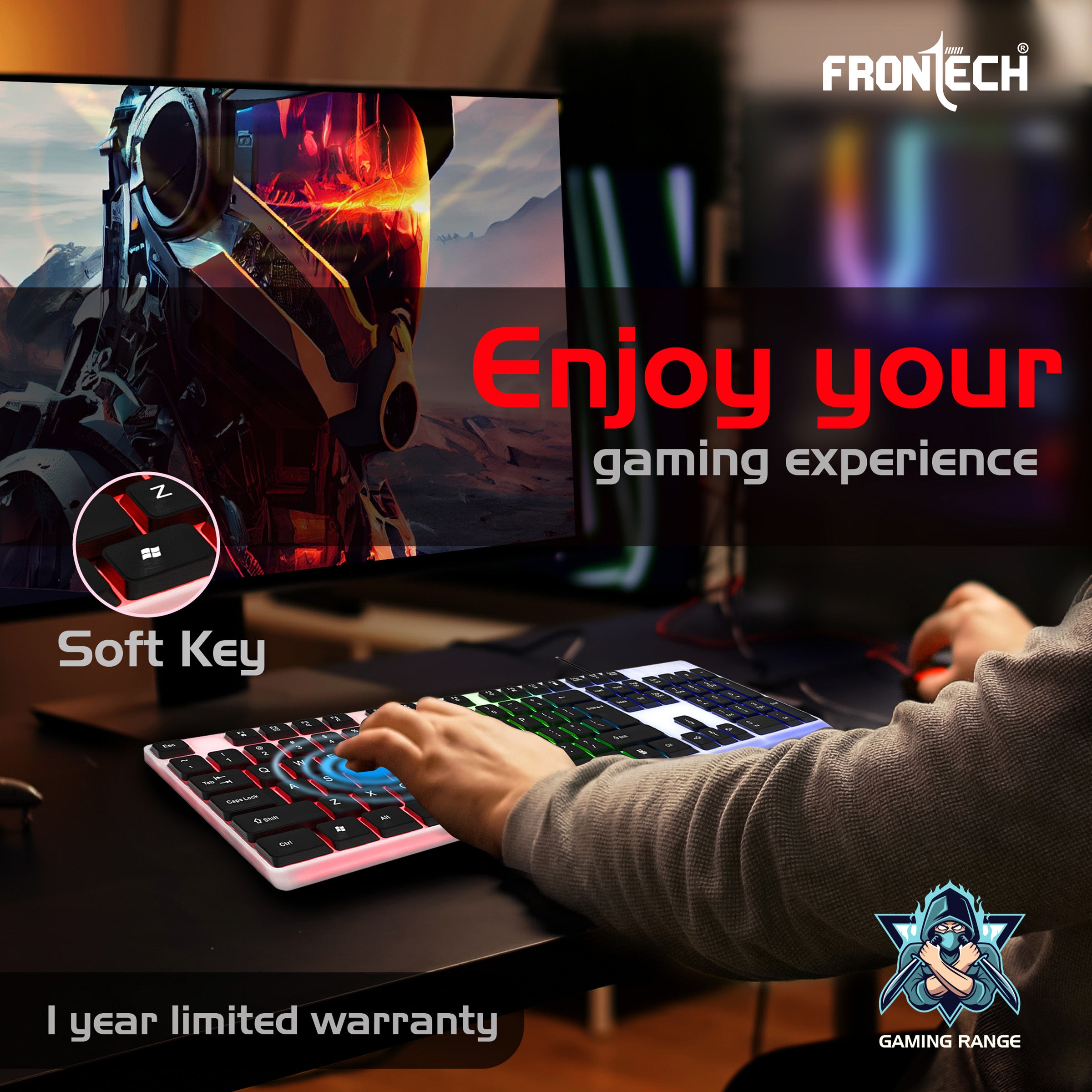 Frontech Wired Gaming Keyboard with 104 Keys (KB-0042) Frontech Wired Gaming Keyboard with 104 Keys (KB-0042)